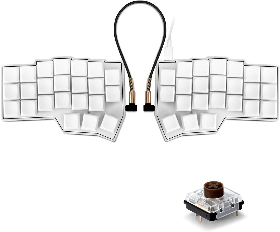 YIVU Corne LP Low Profile Split Ergonomic Keyboard, 40% Ortholinear Hot-Swappable Mechanical Keyboard with RGB Backlight, Vial Programmable for Programmers and Typists