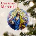 2 x Christian Gifts: Jesus Ornament | Christian Christmas Ornaments (Christmas Tree Decorations), Religious Holiday Ornament, Jesus Christ Decoration, Religious Gifts & Xmas Gift