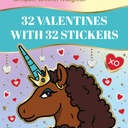 Afro Unicorn® Valentine's Stickers 32 ct, 5 Pack