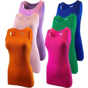 SUMONA Women Tank Tops Ribbed Rib A-Shirts Basic Sleeveless Tanks Top (Medium)