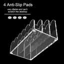 YAGELI 2 Pack 3-Slot Acrylic Mail Organizer for Desktop Scalloped Clear Document Sorter, Vertical File Holder for Office/Home, Space-Saving Desk Organizer for Letters,Envelope,Bills,Stationery