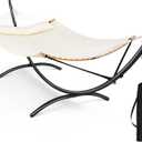 SUNCREAT Hammocks for Outside with Stand, Porch Hammock and Stand, 475 lbs Capacity, Patent Pending, Beige