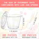 Didaey 200 Pcs 9 oz Clear Plastic Parfait Cups with Flat Lids and Spoons Sets, 100 Pack Disposable Yogurt Parfait Cups with Lids and 100 Pcs Spoons for Cake Cold Drink Ice Cream Pudding Fruit Salad