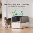 Booche High-Sided Stainless Steel Cat Litter Box,Stainless Steel Litter Box with Lid,Extra Medium Box,Easy-to-Clean Metal Litter Pan for Cats (20''L X 14''W X 12''H with Enclosure)