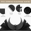 INNOCHEER Photo Album - Self Adhesive 80 Black Pages, Large Scrap Book Wedding Guest Book for DIY Anniversary Travel Memory Scrapbooking (Black 10X10)
