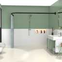 Black Shower Curtain Rod L Shaped, Curved Shower Rod 28-39 X 43-67 Inch, Adjustable Shower Rods for Bathroom, Stainless Drilling Heavy Duty Corner Shower Curtain Rods for Bathroom Tub