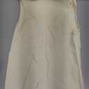 OQQ Women Yoga Jumpsuits Ribbed Crew Neck Sleeveless Bell Bottoms Flare Jumpsuits (Medium, Beige)