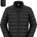Pioneer Camp Mens Lightweight Packable Puffer Jacket Winter Insulated Puffy Coat Water Repellent Warm Quilted Jackets Travel (Large, Black)