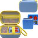 Hard Case Bag and Silicone Shell Cover for Yoto Mini Kids Audio & Music Player. Storage Holder for Childrens Speaker Plays Audiobook Cards and Accessories for Boys and Girls (Blue)