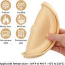 Replacement Lids for Pyrex 7201-PC 4 Cup, Silicone Round Storage Cover Lid for Anchor Hocking Glass Bowl 4 Pack with Date Mark Beige