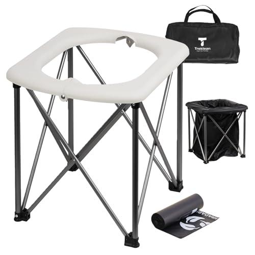 Treklean Portable Toilet for Camping Toulet Foldable Porta Potty for Adults Toilet Seat for Outdoor Travel