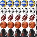Jenaai Sport Balls Set Official Size Basketball Football Volleyball Soccer Ball with Equipment Bags and Pumps Kit for Youth Adult Indoor Outdoor Sports Gift