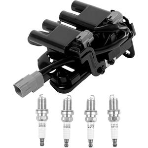 1PCS UF419 Ignition Coils + 4PCS 4503 Iridium Spark Plugs Ignition Coils Pack Fits for 2003-2006 Elantra, 2005-2009 Tucson, 2005-2009 Spectra 2.0L, Coil Pack Set Replace OE C1434