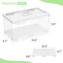 Fridge Organizer with Handle, Clear Refrigerator Organizers and Storage with Lid & Drain Trays, Large Capacity Fruit and Vegetable Storage BPA-Free for Fruits, Vegetables, Drinks