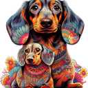 Wooden Puzzle for Adults - 200 Piece Irregular Animal Shaped Jigsaw Puzzle, Unique Creative Gift for Adults and Kids (Dog)