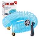 Yereen 50 Ft x 3/8'' Coil Garden Hose EVA Recoil Garden Self Coiling Expanding Water Hose with 6 Function Spray Nozzle Universal 3/4'' Brass Connector Fitting for Outdoor Yard