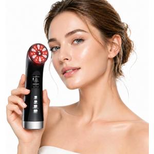4-in-1 Facial Massager for Face & Neck, Red Light Skincare Device for Puffiness & Fine Line Care, At-Home Beauty Tool