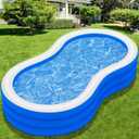 Inflatable Swimming Pool for Adults - 145" X 74" X 22" Oversized Thickened Kiddie Pool, Large Blow Up Pool for Backyard, Family
