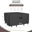 ULTCOVER 600D Tough Canvas Heavy Duty Square Patio Table and Chairs Cover - Waterproof Outdoor General Purpose Furniture Covers 94 inch, Black