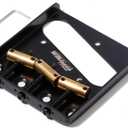 Wilkinson WOT01 2-1/8 inch(54mm) Vintage Telecaster Guitar Bridge Brass 3-Saddles Fixed Bridge for TL Style Electric Guitar (WOT01 Black)