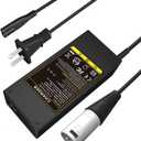 Futurebatt Electric Bike Battery Charger Output 42v 2a with 3-Pin XLR Connector Male for 36V Ebike Battery Adapter Power Cord