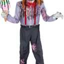 Haunted Hill Farm 6.5-Ft Animatronic I Scream Clown by Tekky, Halloween Animatronic, Creepy Party Decor, Indoor & Covered Outdoor Spooky Party Decoration Motion-Activated Lights & Sound, LifeSize