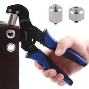 Newdeli Grommet Tool 3/8 inch Handheld Grommet Plier with Interchange 1/4 inch Grommet Die 10mm 6mm Punch Eyelet Tool for Fabric Tarps Leather