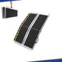 PENSUN 4FT Wheelchair Ramp, 48" L x 29" W Threshold Ramps, Non-Skid Portable Foldable Wheelchair Ramps for Steps, Lightweight with Handle, for Home, Stairs, Doorways, Curbs / 600lbs Capacity (4FT)