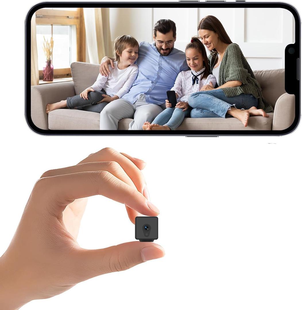 Hidden Camera 1080P HD WiFi Security Camera Mini Indoor Door Cameras Nanny Cam for Home Cam Home Security with App Small Cameras with Motion Detection Night Vision Ultra HD WiFi & SD Cloud Storage