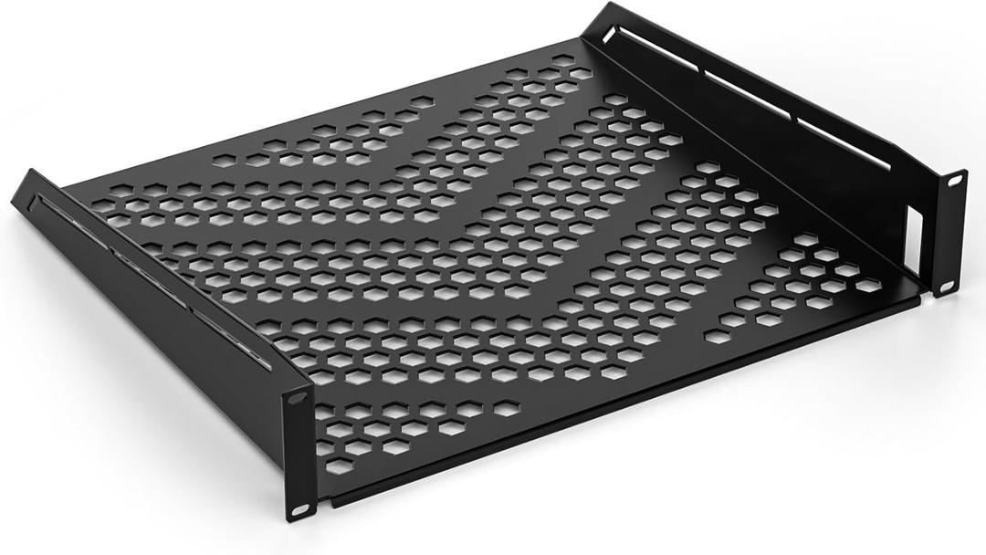 2U Rack Shelf, Vented Cantilever Universal Rack Mount Shelf, 16" Deep, Heavy-Duty Server Rack Shelf for 19" Equipment Rack & Cabinet, 100 lbs Capacity