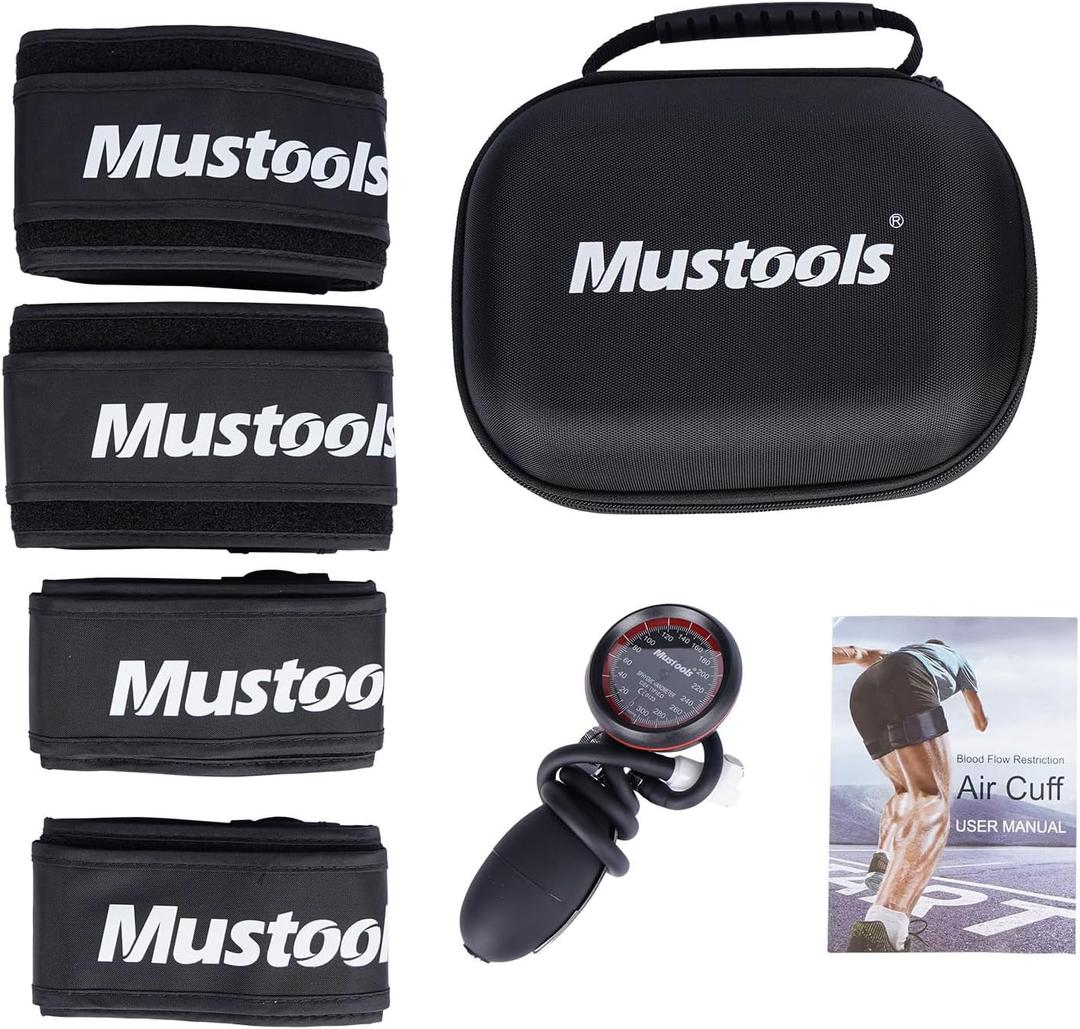 BFR Blood Flow Restriction Bands 2026 New Upgrade 4 Pack Set with Pressure Gauge, Professional Grade Arms, Legs Occlusion Bands for Men Women Glutes Workout Cuffs, BFR Training Bands Black