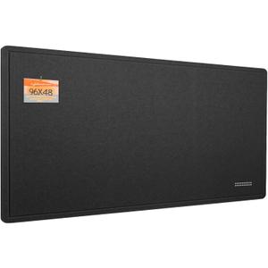 Lightomorrow Extra Large Bulletin Board - 96 x 48 Inches, Decorative Felt Pin Board for Wall - 8' x 4' Foldable Photo Display Board with Self-Adhesive Tape, Includes 20 Push Pins - Black