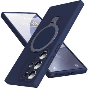 Mag-Ring for Galaxy S25 Ultra Case, Liquid Silicone [Moisturizing Factor] Exreme Soft Slim Phone Case with Stand [Compatible with MagSafe] for Samsung Galaxy S25 Ultra 6.9" Men Women, Royal Blue