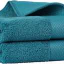 PiccoCasa 100% Cotton Hand Towels, 2 Pack Thick Face Towel Set Design, Super Soft and Highly Absorbent Hand Towel for Bathroom (Teal, 16 x 30 Inch)