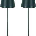 2 Pack Cordless Table Lamps, 5000mAh Rechargeable Battery Powered Lamp,LED Table Lamp,3000K, Stepless Dimming Portable Table Light, Green