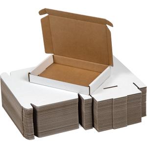 SUNLPH 50 Pack 7x5x1 Inches Small Shipping Boxes, White Corrugated Cardboard Boxes, Moving Mailing Packing Box
