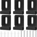 6PCS Mirror Mounting Clips, Mirror Clips for Wall Mounting with Screws, Wide Channel Wall Mounting for Frameless Mirrors Tile Billboard (Black)