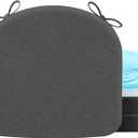 Chair Cushions for Dining Chair Seat Set of 4, Memory Foam Chair Pads Help You Relief from Sedentary Discomfort in The Office or Kitchen and Dining Rooms(17" x 16" x 2.5", Dark Grey)
