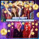 50 Pcs Disco Balls Reflective Disco Ball Decorations Hanging Disco Ball Ornament Different Sizes Mirror Ball for Home Decor, Party, Club (Gold)