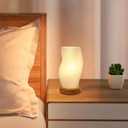 Zenply Novelty Small Table Lamp for Bedroom,Vintage Style Striped Small Night Light Lamp, Mini Bedside Lamp for Living Room Nightstand Small Space Kids Room Living Room Office Dorm (SM), Warm-SM