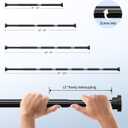 Shower Curtain Rod, 1" Diameter Heavy Duty Tension Shower Rod, Non Slip Adjustable 28-102 inch No Drilling Shower Curtain Rods Spring Tension For Bathroom, Shower Stall, No Rust, Black