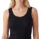 VAVONNE Camisole for Women, All Cotton, Airy Soft Comfy Tank Tops Cami Undershirt (X-Large, Wide Strap / Black)
