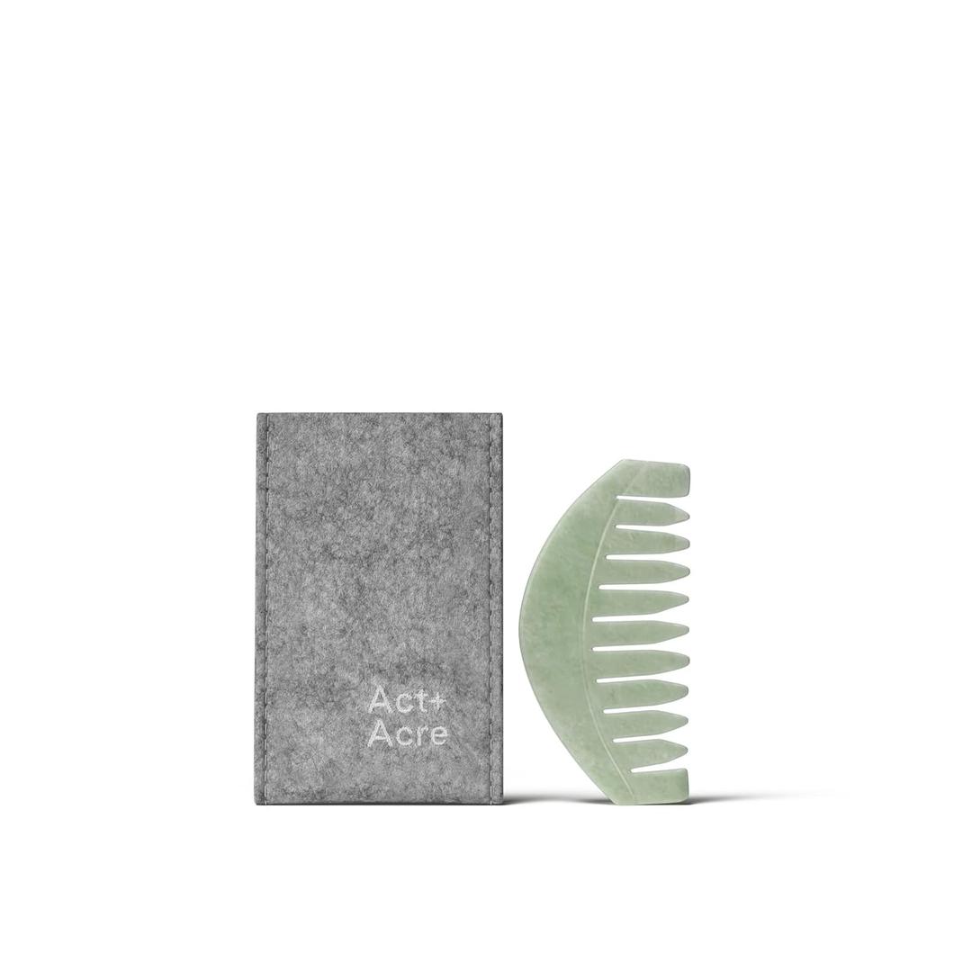 Act+ Acre Scalp Gua Sha Tool - Wide Tooth Hand Held Comb - Perfect Natural Stone Massager Tool - Stimulates the Scalp - Promotes Thicker and Fuller-Looking Hair.