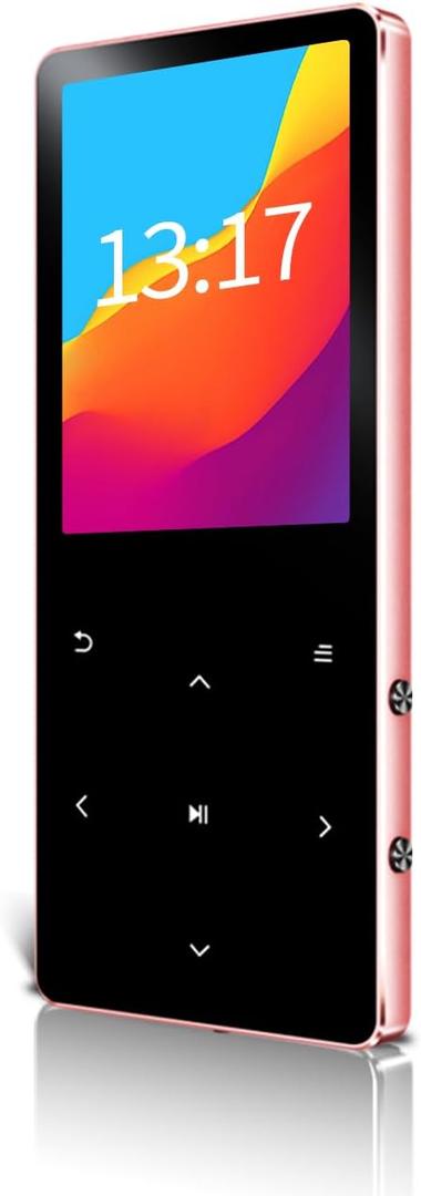 Mp3 Player with Bluetooth 5.3, Portable Digital Mp3 Music Player with Speaker, FM Radio, Voice Recorder, E-Book, Touch Buttons, Supports up to 128GB, (Rose Gold,64GB)