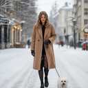 FULLSOFT 2 Pack Fleece Lined Tights Sheer Women - Fake Translucent Warm Pantyhose Leggings Sheer Thick Tights for Winter (Black, L)