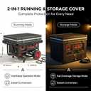Generator Covers, Generator Covers While Running, 32X24X24 inches, Top Can be Opened, With Tool Bag and Visual Operation Window, Suitable for 3000W-12000W Frame Generator, Black.
