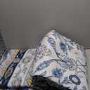 DJY California King Size Quilt Sets, Navy Blue Floral Quilt Set Cal King 3 Pieces Boho Bedspread Coverlet Set with 2 Pillowcases Soft Lightweight Microfiber Bedding for All Season (96"x106")