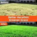 Aerator Lawn Tool - 2-in-1 Reinforced Heavy Duty Manual Lawn Aerator with 15 Spikes, Automatic Dirt and Leaf Clean Design, Adjustable T-Handle (Black)