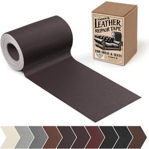 Leather Repair Patch, 3 x 60In Self Adhesive Leather Repair Tape Kit for Furniture, Couch, Sofa, Office, Car Seats, Car Interior,Vinyl Repair Kit (Dark Brown)