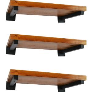 6 Pcs Black Shelf Bracket 12 Inch Heavy Duty Brackets for Shelf Metal Wall Floating Shelving Brackets Industrial Shelf Brackets for Space Saving